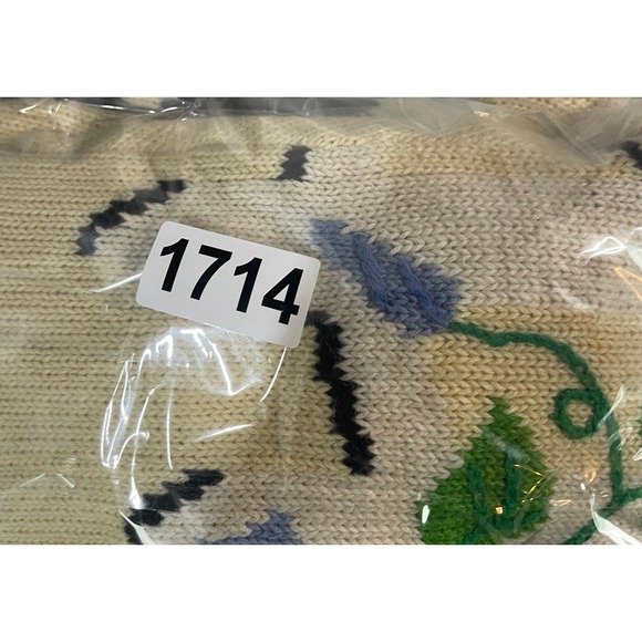 Susan Bristol Women's L Hand Embroidered Cardigan Sweater Yellow Spring Bunny - Picture 7 of 7